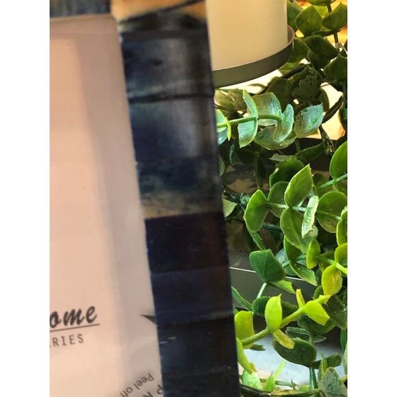 Vintage 2 Art Deco Frames Wood 5x7(4x6) Variegated Blues plexi Tiles Plex Glass - Picture 2 of 8